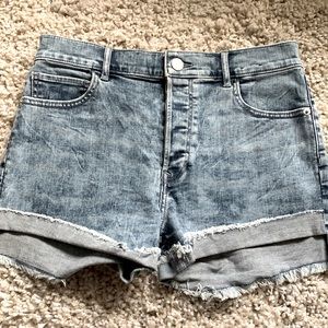 MIDI high rise denim shorts